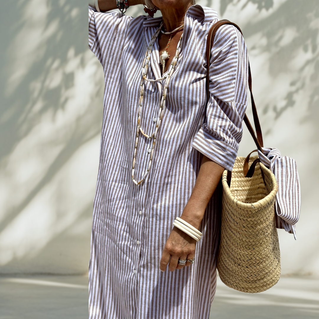 Sofia | Camicia Abito con Righe Intramontabili e Comfort Elegante