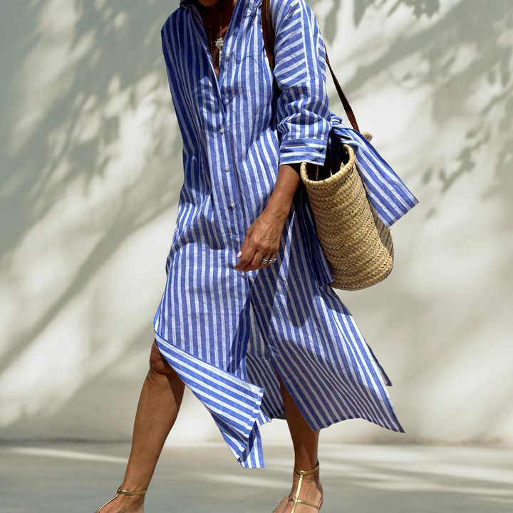 Sofia | Camicia Abito con Righe Intramontabili e Comfort Elegante