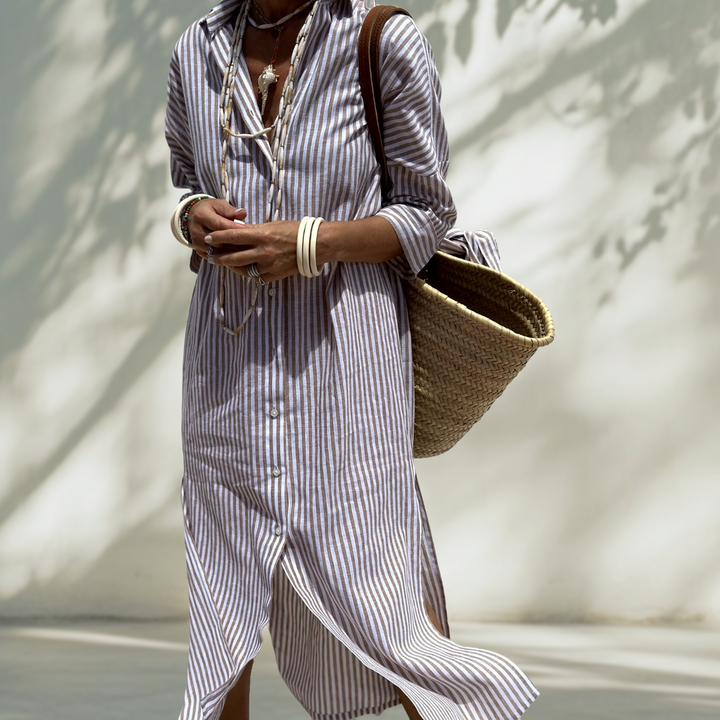 Sofia | Camicia Abito con Righe Intramontabili e Comfort Elegante