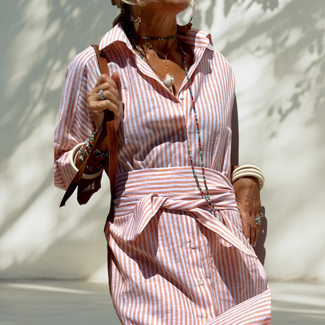 Sofia | Camicia Abito con Righe Intramontabili e Comfort Elegante