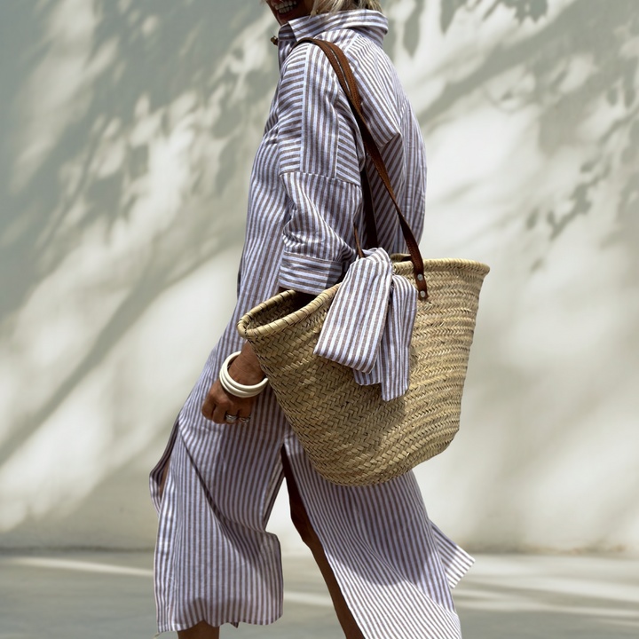 Sofia | Camicia Abito con Righe Intramontabili e Comfort Elegante