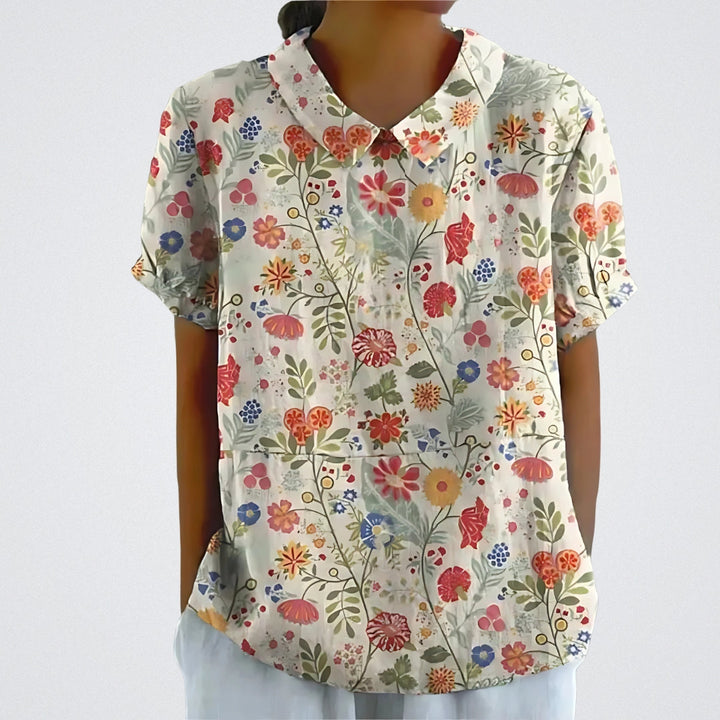 Lanza - Blusa in lino floreale