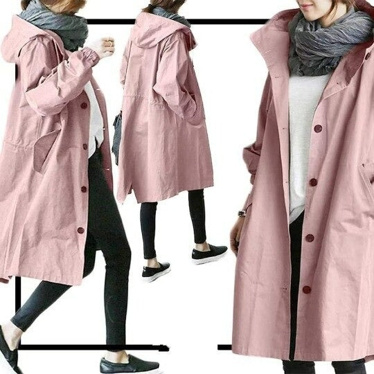 Enza - Cappotto Trench con Cappuccio