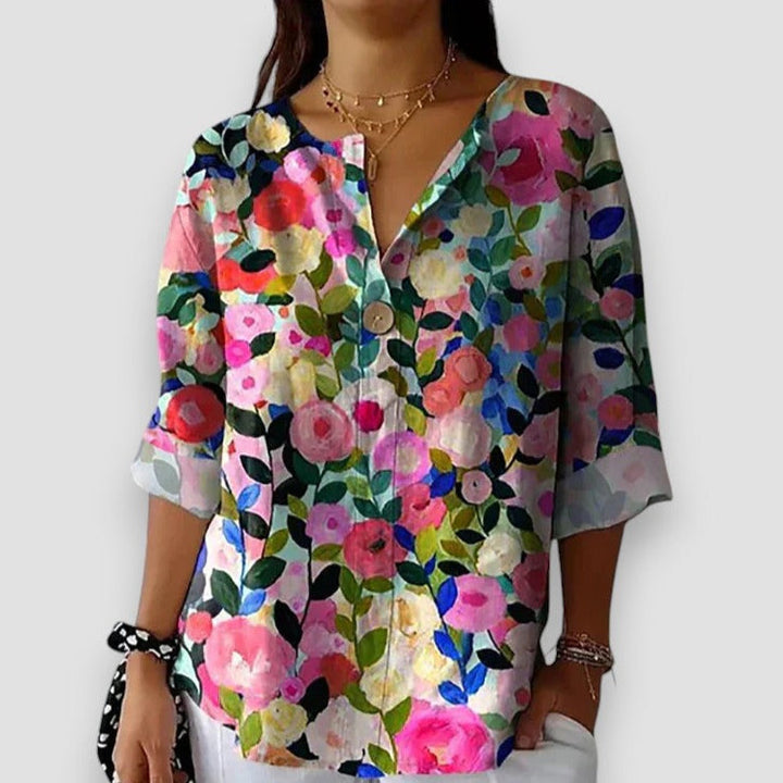 Eleonorah™ - Blusa Vintage a Fiori