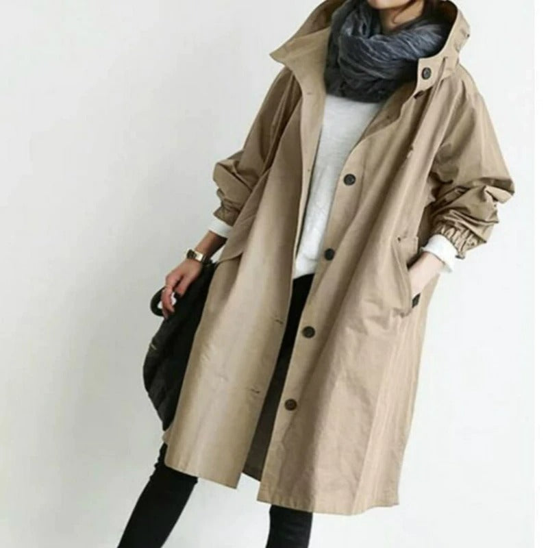 Enza - Cappotto Trench con Cappuccio