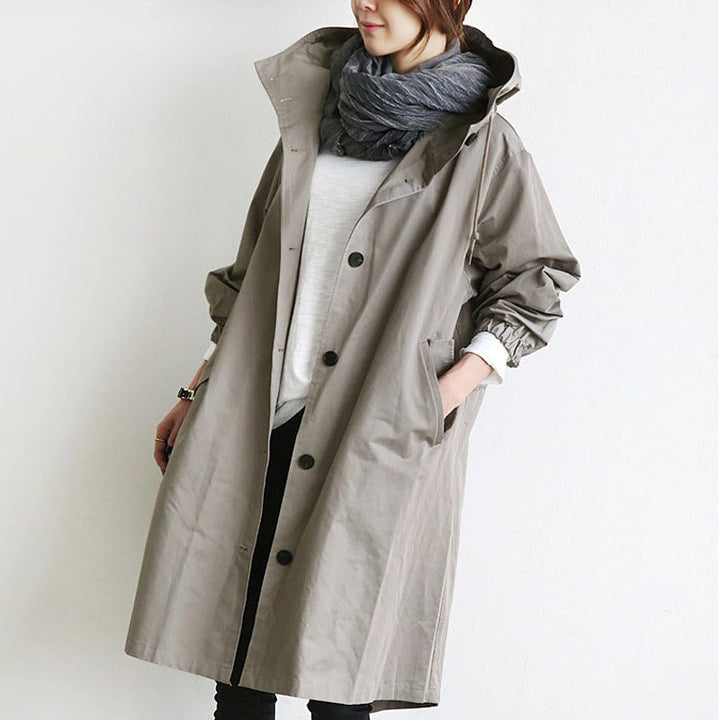 Enza - Cappotto Trench con Cappuccio