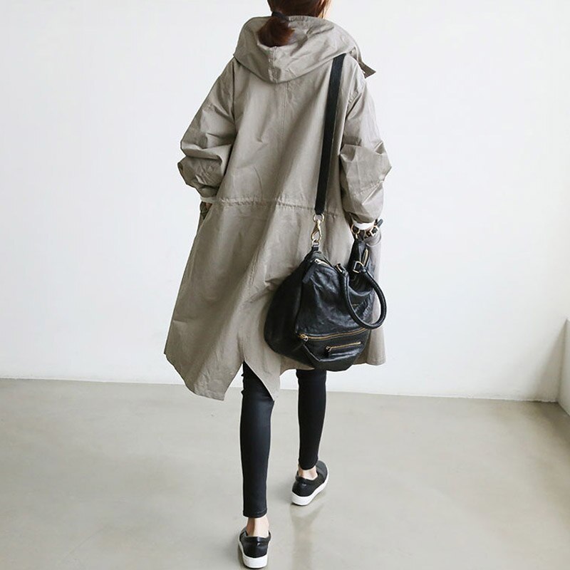 Enza - Cappotto Trench con Cappuccio